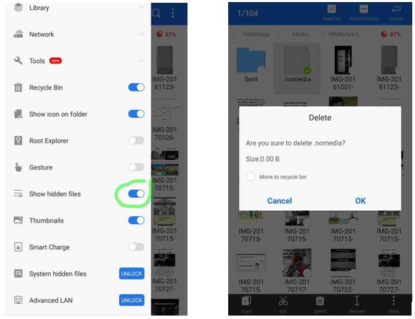 Nomedia ファイルを削除 | 永久に削除された写真を復元する Android