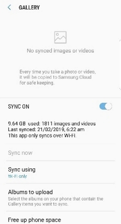 左にスワイプして同期をオンにします | Samsung Galaxyで削除した写真を復元する方法