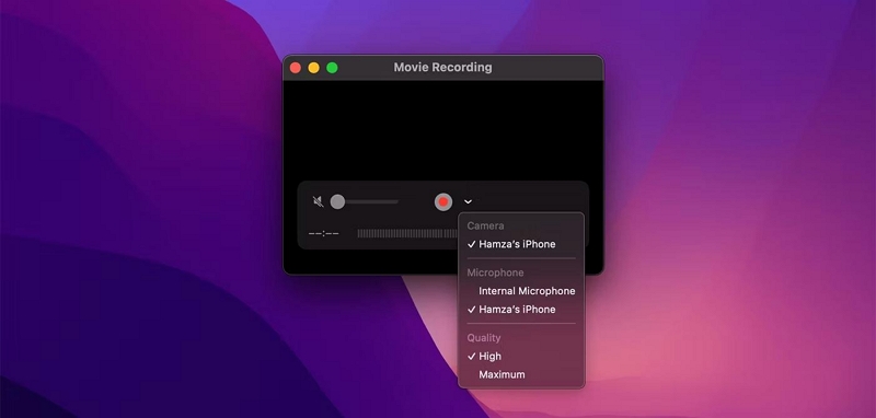 Quick Time の使用手順 2 | iPhone でサウンド付きで画面を録画する方法