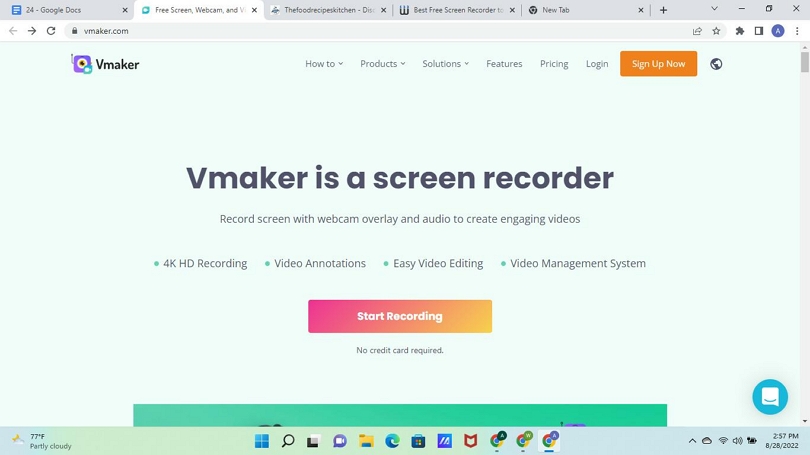 vmaker オンライン ツールで 4k フォンを録画する手順 1 | 4k スクリーン レコーダー PC