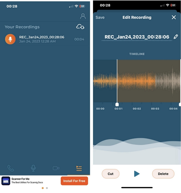 通話音声レコーダーの使用手順 4 | iPhone で音声を録音する方法