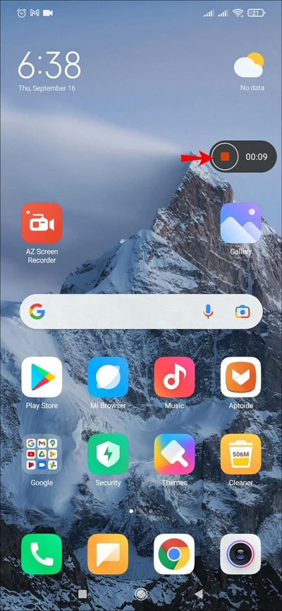 Android 内蔵スクリーン レコーダー ステップ 4 | YouTube ライブ ストリームを録画する