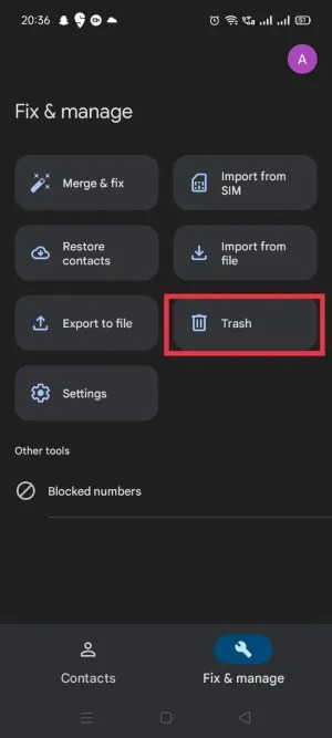連絡先アプリの使用手順 3 | 壊れた Android スマートフォンから連絡先を復元する
