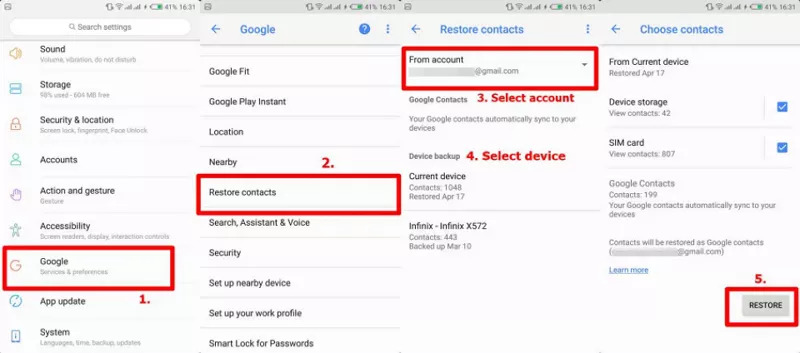 Google ドライブを使用 | 壊れた Android スマートフォンから連絡先を復元