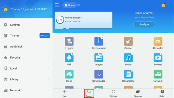 ES ファイルエクスプローラー | SIM カードの連絡先の回復