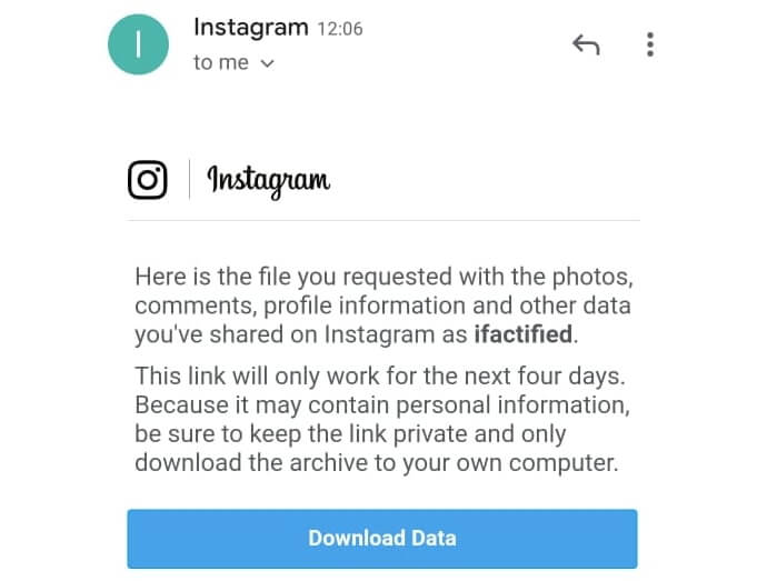 データをダウンロードする手順 7 | 削除された Instagram メッセージを Android で復元する方法