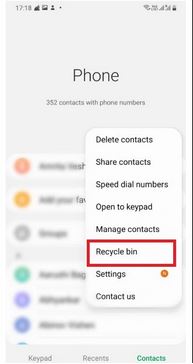 連絡先アプリを使用する手順 3 | 削除された電話番号を Android から復元する