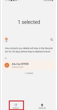 連絡先アプリを使用する手順 4 | 削除された電話番号を Android から復元する