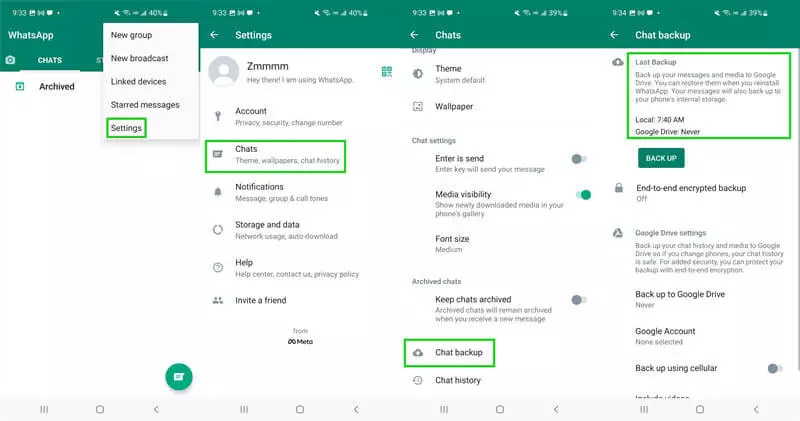 Google ドライブ経由のステップ 1 | 削除された WhatsApp オーディオを Android から復元