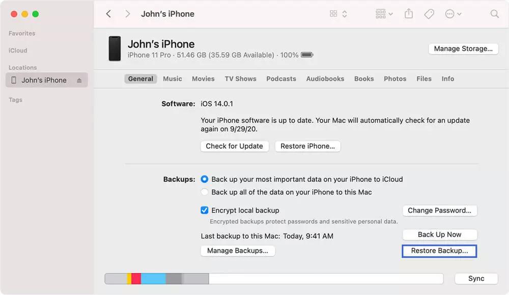 iTunes バックアップ経由 | 工場出荷時設定にリセットした後 iPhone からデータを回復