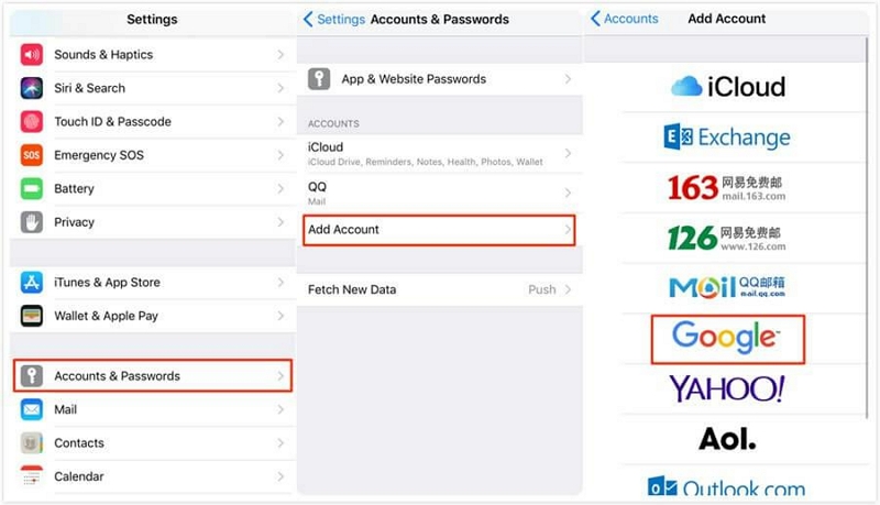 Gmail を使用する手順 1 | iCloud から連絡先を回復する