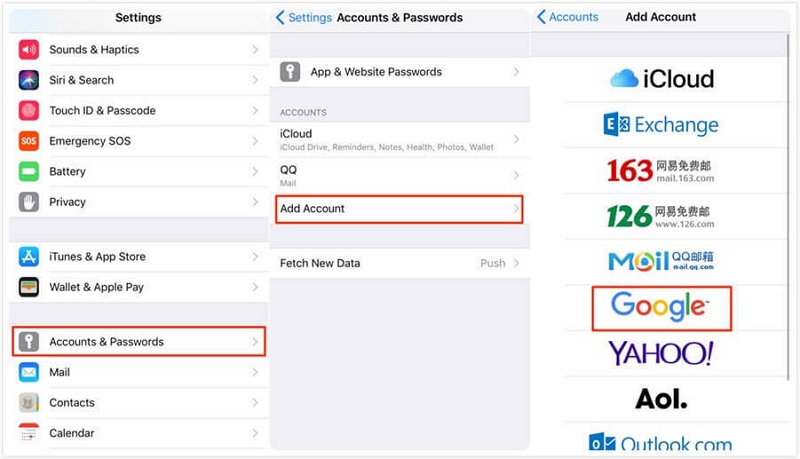 Gmail の使用 | バックアップなしで iPhone の連絡先を復元する