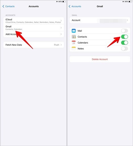 メールを使用する手順 2 | iPhone から削除された連絡先を復元する