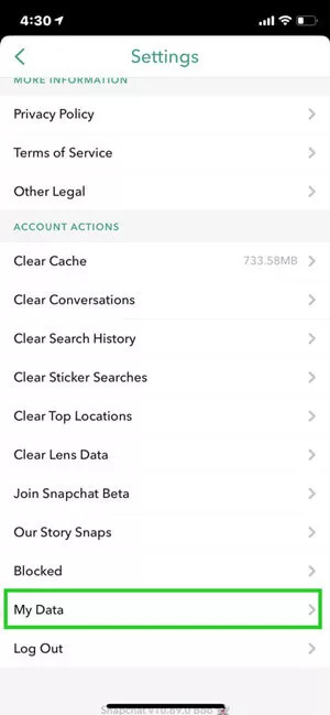 リクエストの送信 | iPhoneでSnapchatから写真を復元する