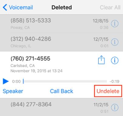 ボイスメールを直接復元する手順 4 | 削除されたボイスメールを iPhone から復元する