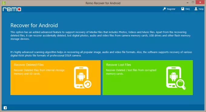 インターフェース | Android 用 Remo Recovery