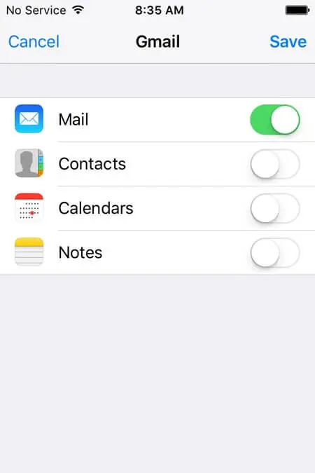 Gmail経由の手順6 | コンピューターを使わずにiPhoneで削除された連絡先を復元する