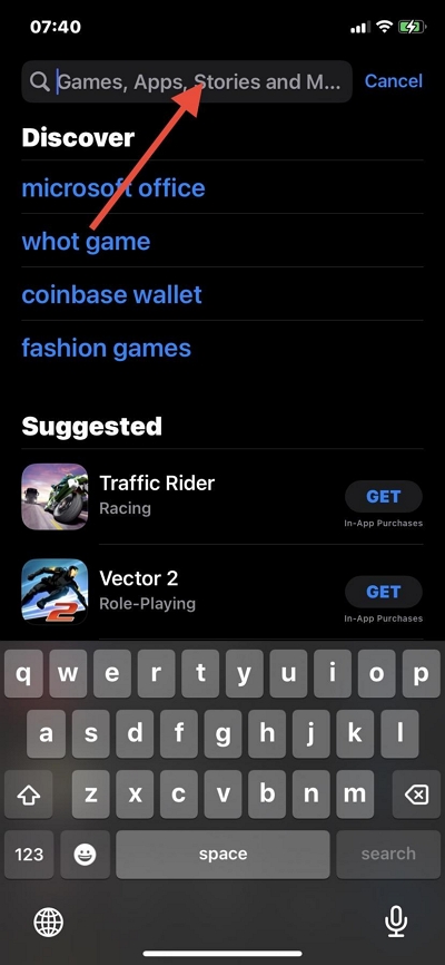 iOSデバイスで未購入のアプリを取得する手順2 | iPhoneで削除されたアプリを回復する