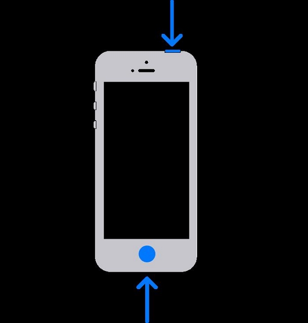 Touch ID とトップボタン付き | iPhone のスクリーン キャプチャ