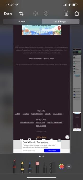スクロールスクリーンショットを撮る手順 3 | iPhone のスクリーンキャプチャ