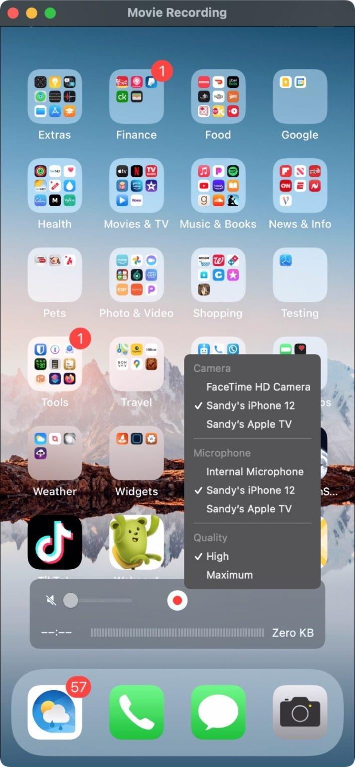 Mac スクリーン経由で iPhone スクリーンを録画する手順 1 | iPhone でスクリーンを録画する方法
