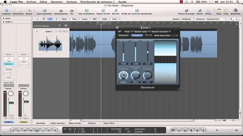 Logic Proでヒスノイズを除去する手順2