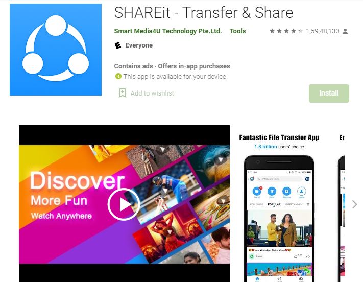 Shareit | AndroidからiPhoneにデータを転送するのに最適なアプリ