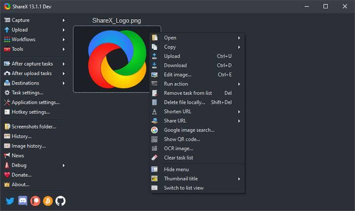 ShareX | PC用OBSスクリーンレコーダー