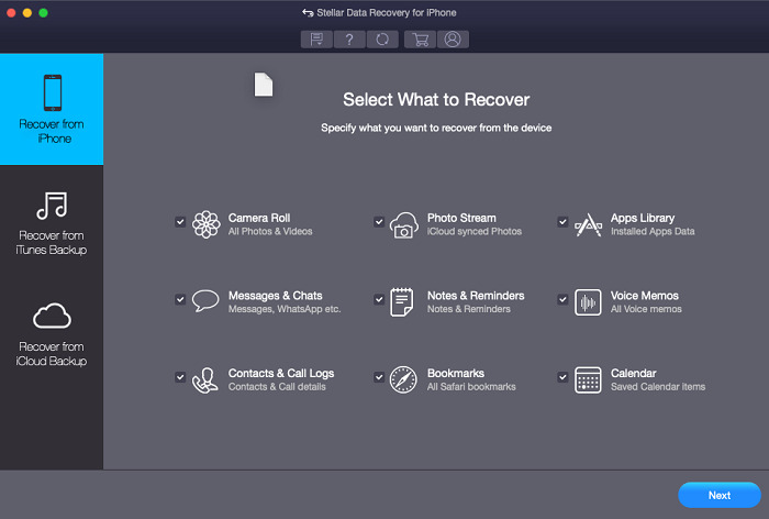 iPhone 用 Stellar Data Recovery | iCloud ビデオ復旧