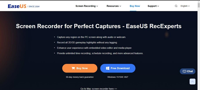 EaseUs RecExperts | 遅延のないPCスクリーンレコーダー