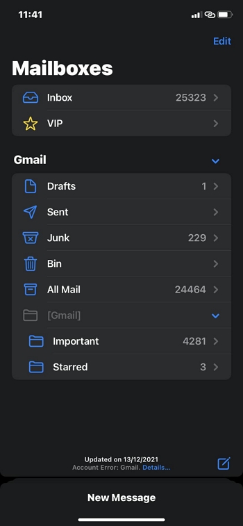 iPhone のインターフェース | iPhone の Gmail から完全に削除されたメールを復元する方法
