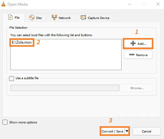 VLC メディア プレーヤー ステップ 3 | iMovie を MP4 に変換する