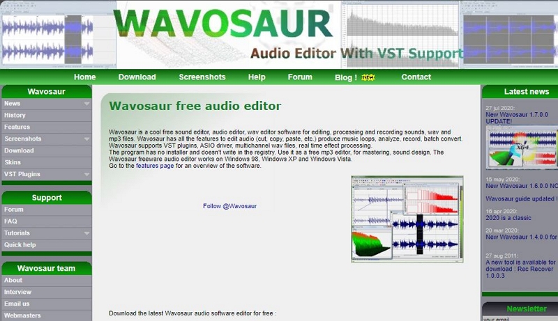 Wavosaur | WAV オーディオ エディター