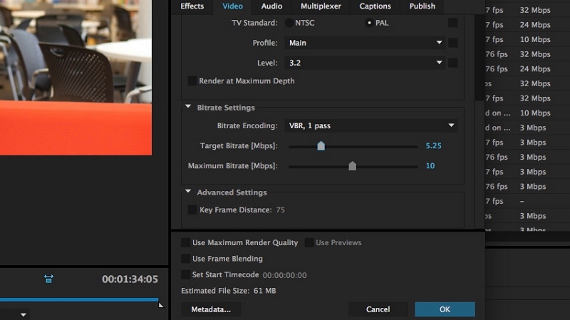 Adobe Media Encoder ステップ 6 | ウェブサイトの背景用にビデオを圧縮する
