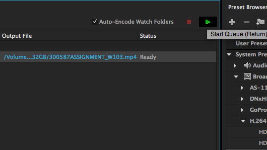 Adobe Media Encoder ステップ 7 | ウェブサイトの背景用にビデオを圧縮する