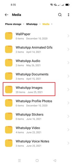 ローカルバックアップからステップ5 | WhatsApp 画像の削除と回復 Android