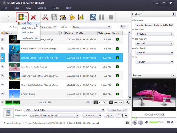 Xilisoft ビデオコンバーター ステップ 2 | flv を mp4 に変換する方法