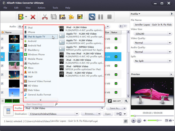 Xilisoft ビデオコンバーター ステップ 3 | flv を mp4 に変換する方法