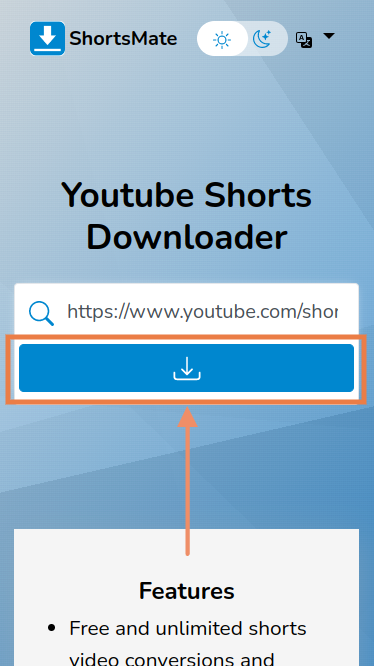 ShortsMate のステップ 2 | YouTube から MP4 へ
